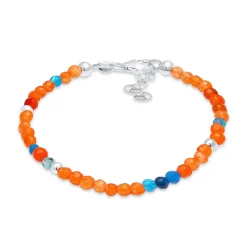 Elli "Glieder-Armband Bead | Achat ( Orange )< Armbänder