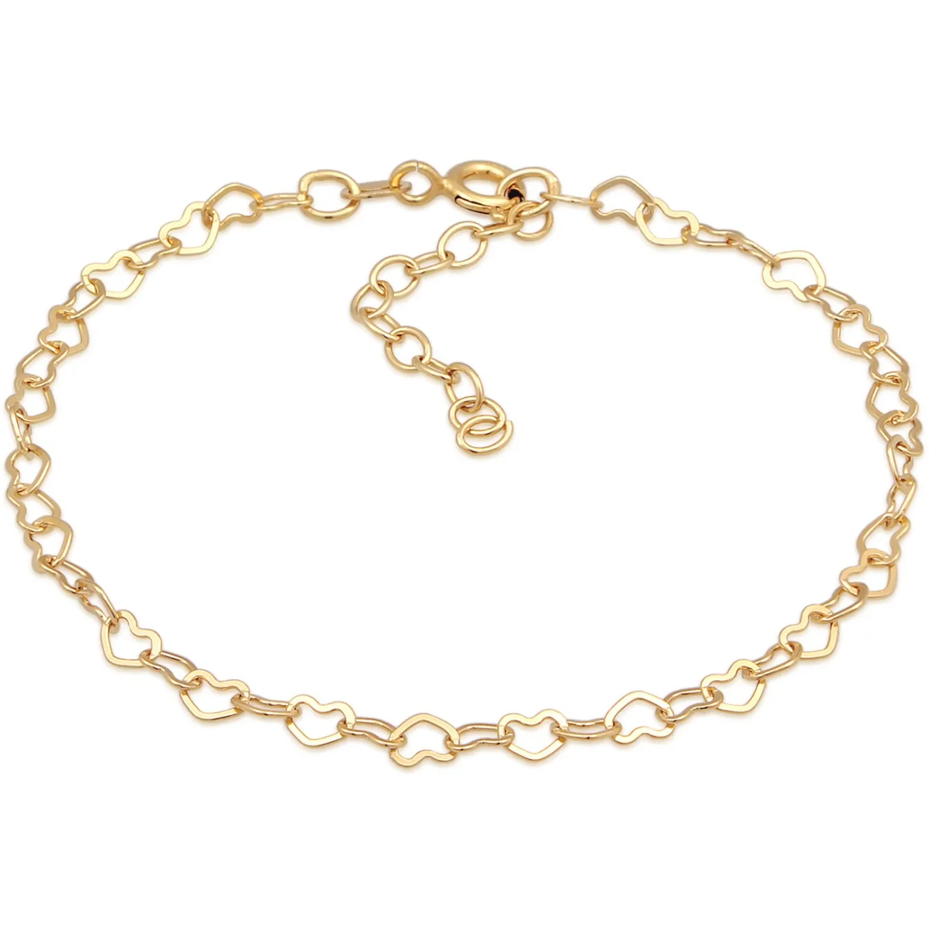 Elli "Glieder-Armband Herz< Vergoldet|Symbol-schmuck