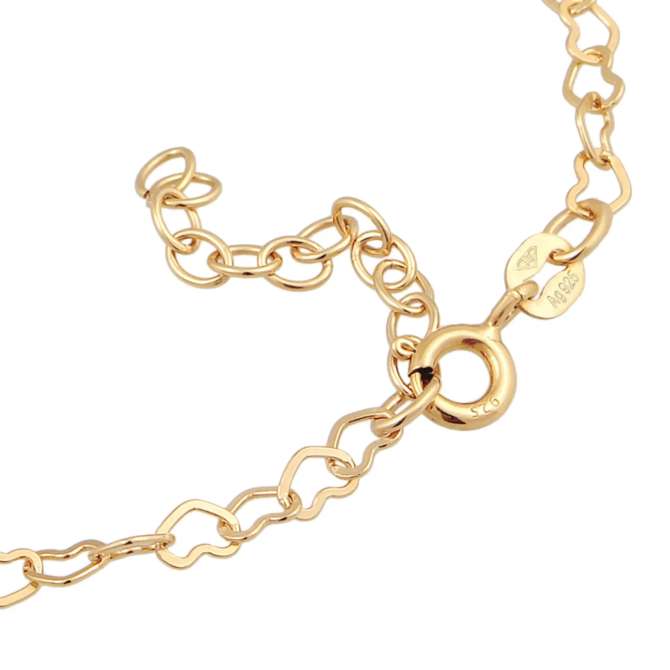 Elli "Glieder-Armband Herz< Vergoldet|Symbol-schmuck