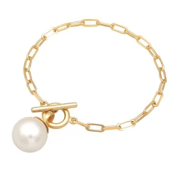 Elli "Glieder-Armband Knebelverschluss | synth. Perle< Perlen|Armbänder