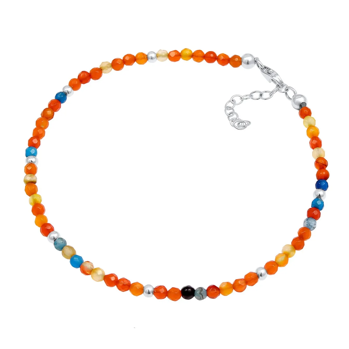 Elli "Glieder-Fußkettchen | Achat ( Orange )< Fußschmuck|Silber