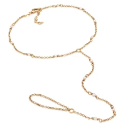 Elli "Glieder-Fußkettchen | Muschelkernperlen< Vergoldet|Fußschmuck