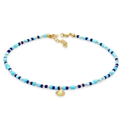 Elli "Glieder-Fußkettchen Muschel< Fußschmuck|Vergoldet