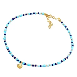 Elli "Glieder-Fußkettchen Muschel< Fußschmuck|Vergoldet