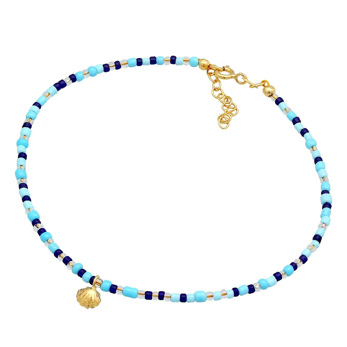 Elli "Glieder-Fußkettchen Muschel< Fußschmuck|Vergoldet
