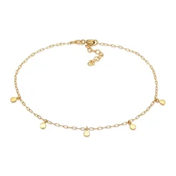 Elli "Glieder-Fußkettchen Plättchen< Fußschmuck|Vergoldet