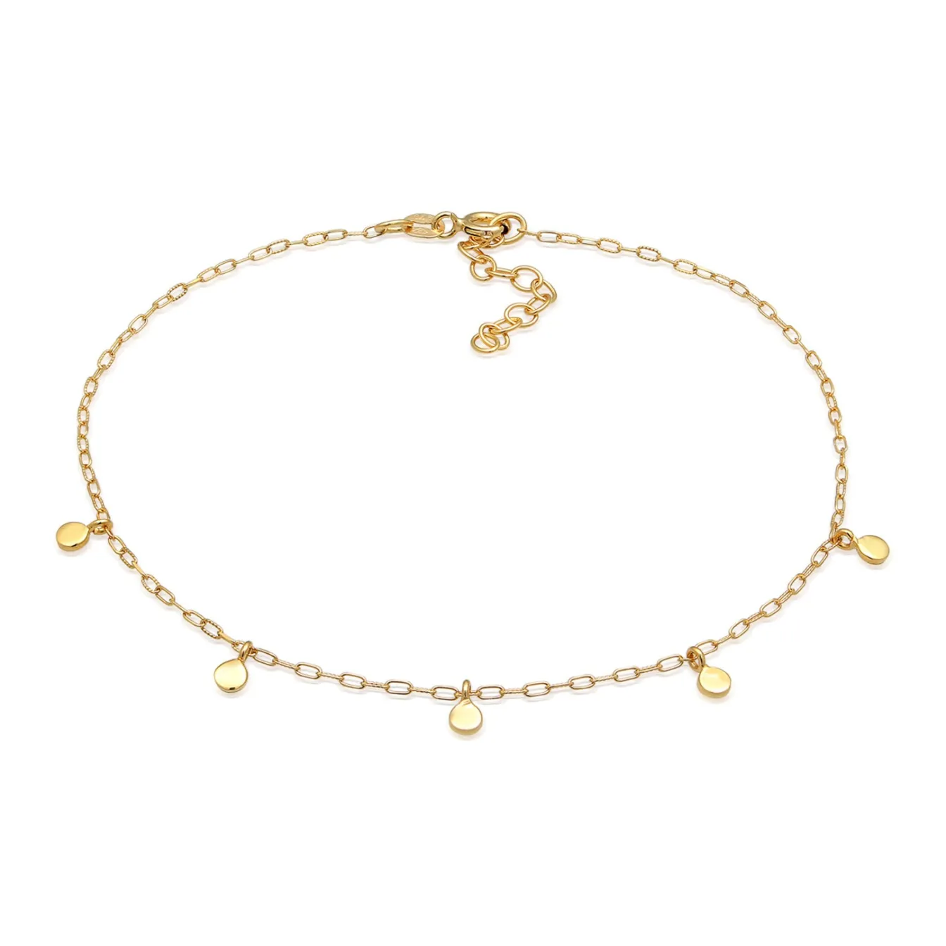 Elli "Glieder-Fußkettchen Plättchen< Fußschmuck|Vergoldet