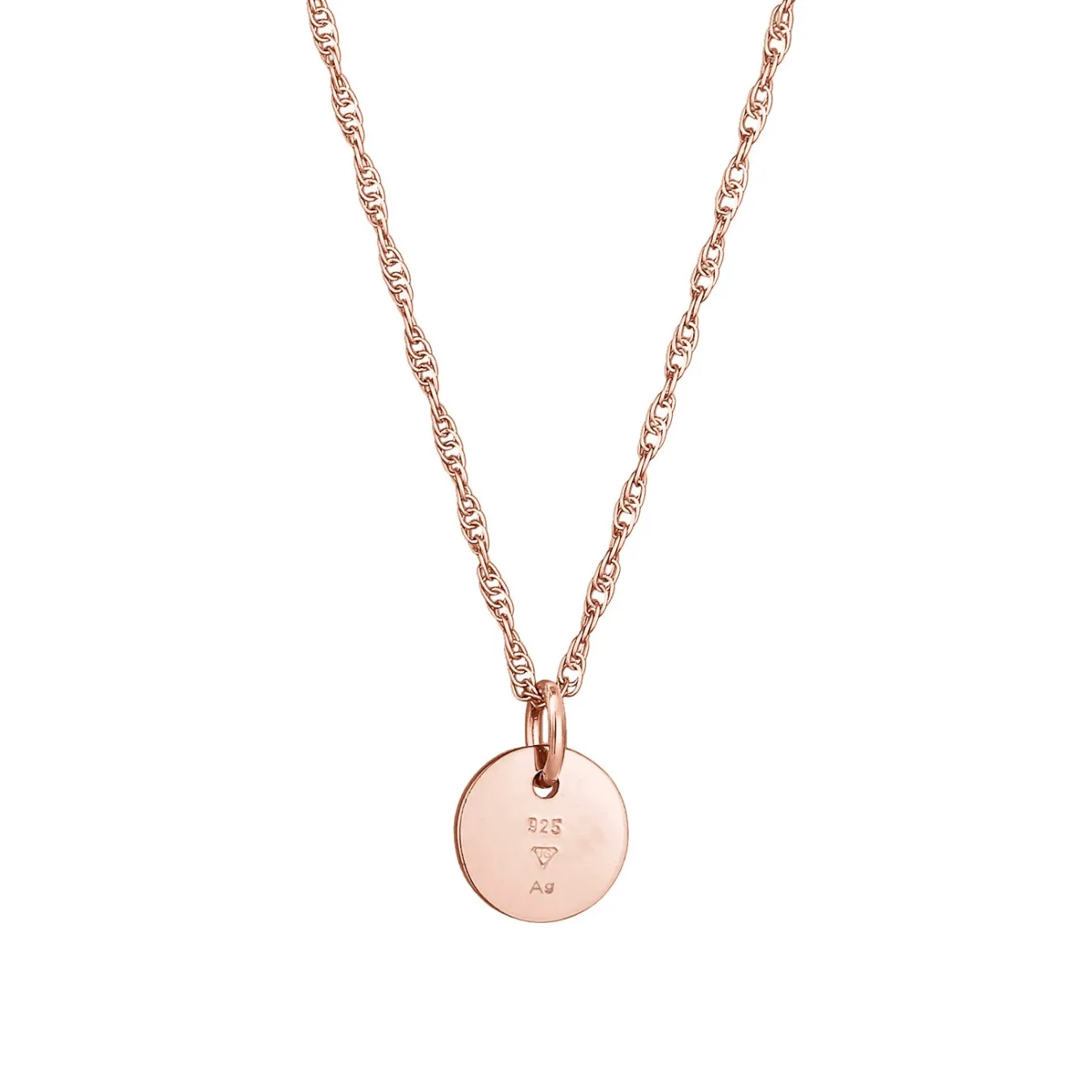 Elli "Glieder-Halskette Plättchen Coin< Silber|Roségold