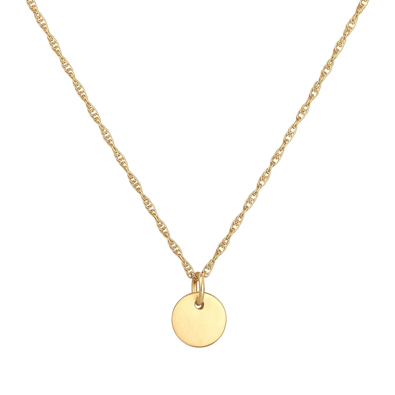 Elli "Glieder-Halskette Plättchen Coin< Silber|Roségold