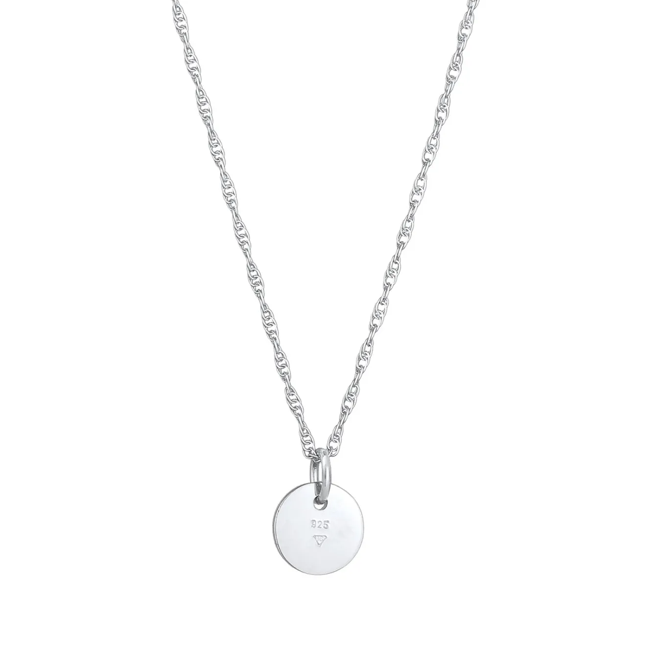 Elli "Glieder-Halskette Plättchen Coin< Silber|Roségold