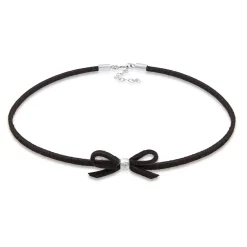 Elli "Glieder-Halskette Schleife | Kunstleder< Symbol-schmuck|Halsketten