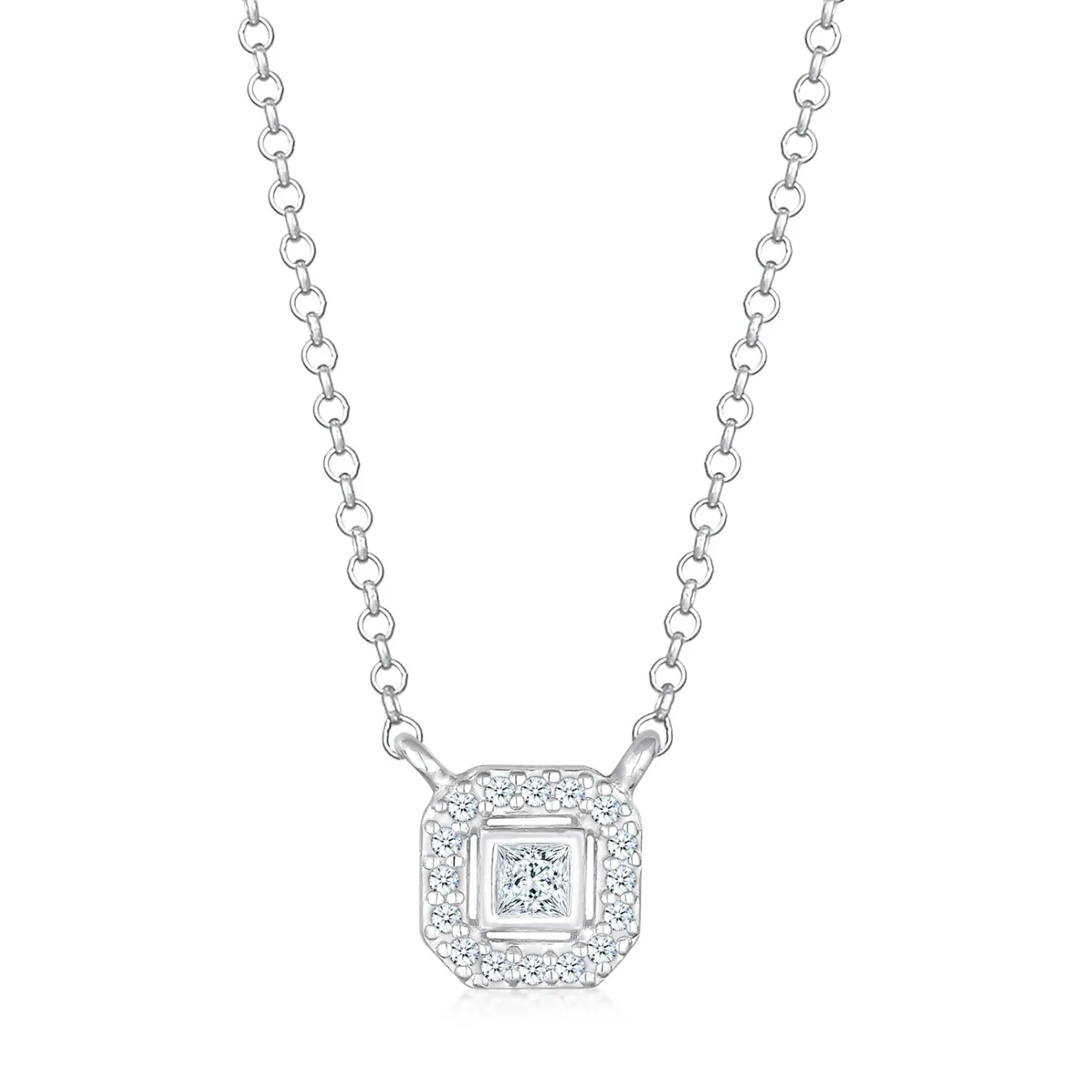 Elli "Halskette | Diamant ( Weiß, 0,16 ct )< Halsketten|Vergoldet
