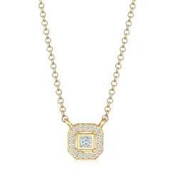Elli "Halskette | Diamant ( Weiß, 0,16 ct )< Halsketten|Vergoldet