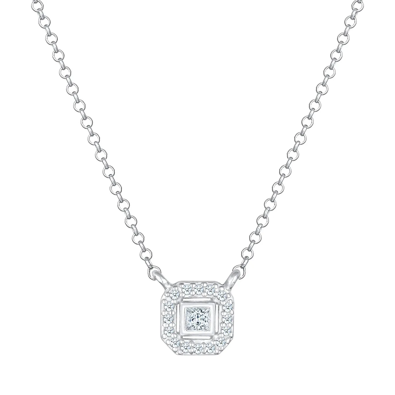 Elli "Halskette | Diamant ( Weiß, 0,16 ct )< Halsketten|Vergoldet