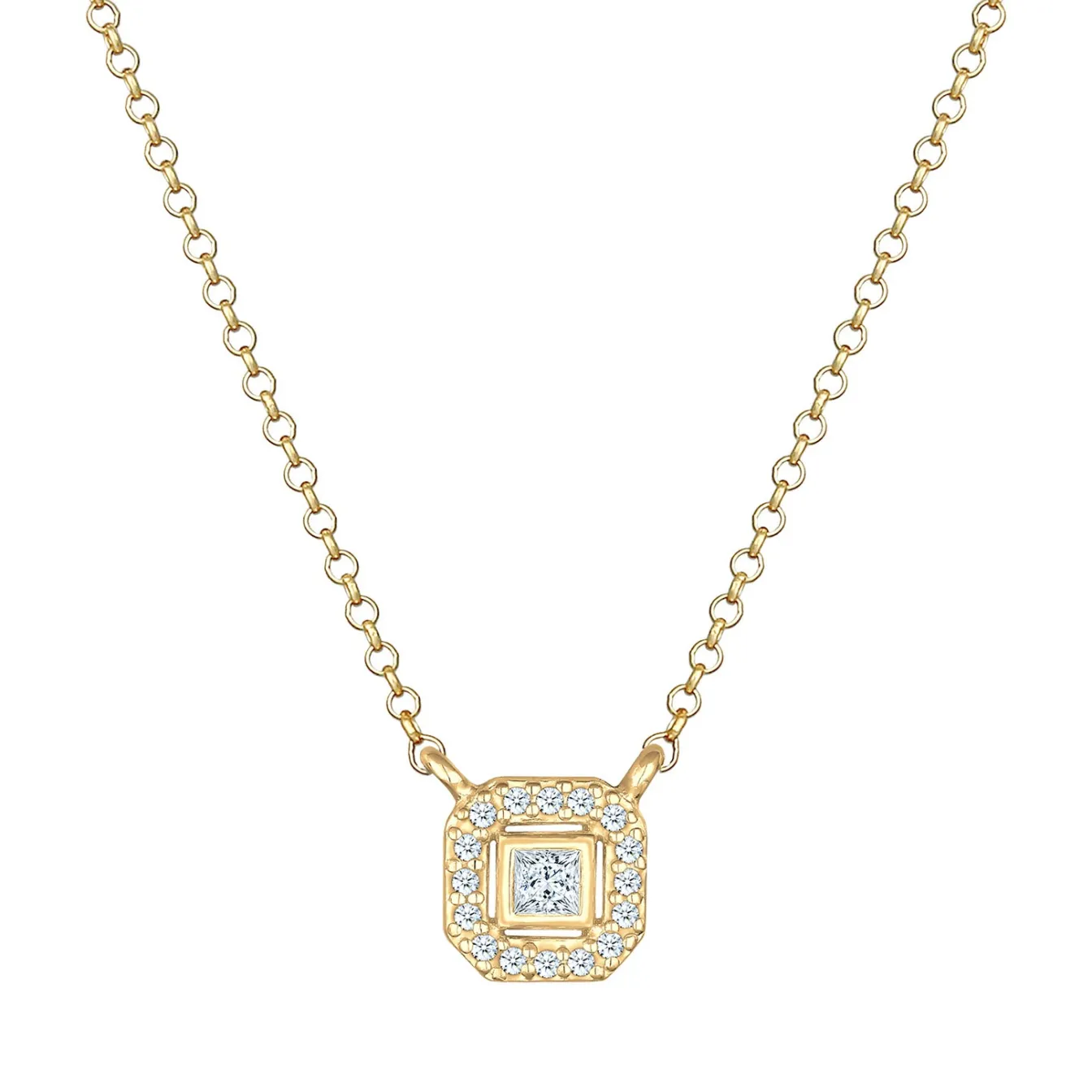 Elli "Halskette | Diamant ( Weiß, 0,16 ct )< Halsketten|Vergoldet