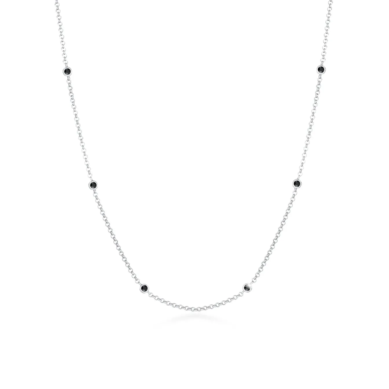 Elli "Halskette | Kristall (Schwarz)< Halsketten|Silber