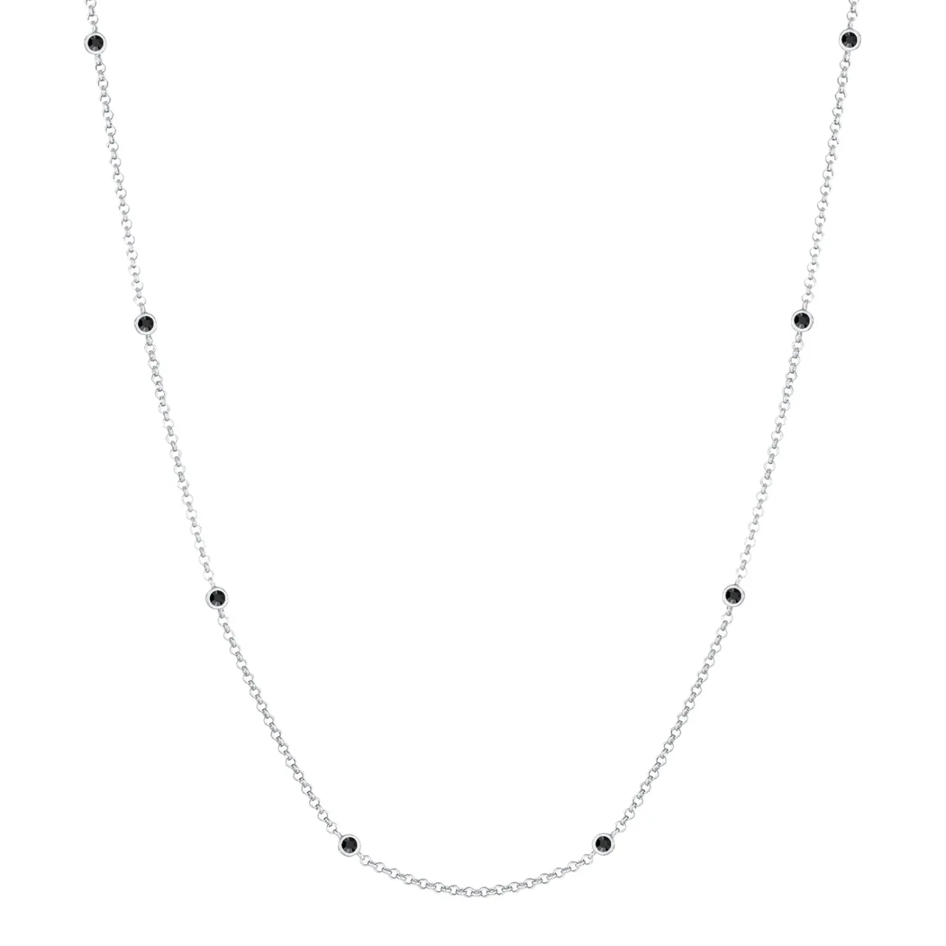 Elli "Halskette | Kristall (Schwarz)< Halsketten|Silber