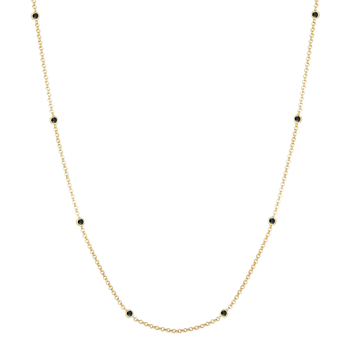 Elli "Halskette | Kristall (Schwarz)< Halsketten|Silber