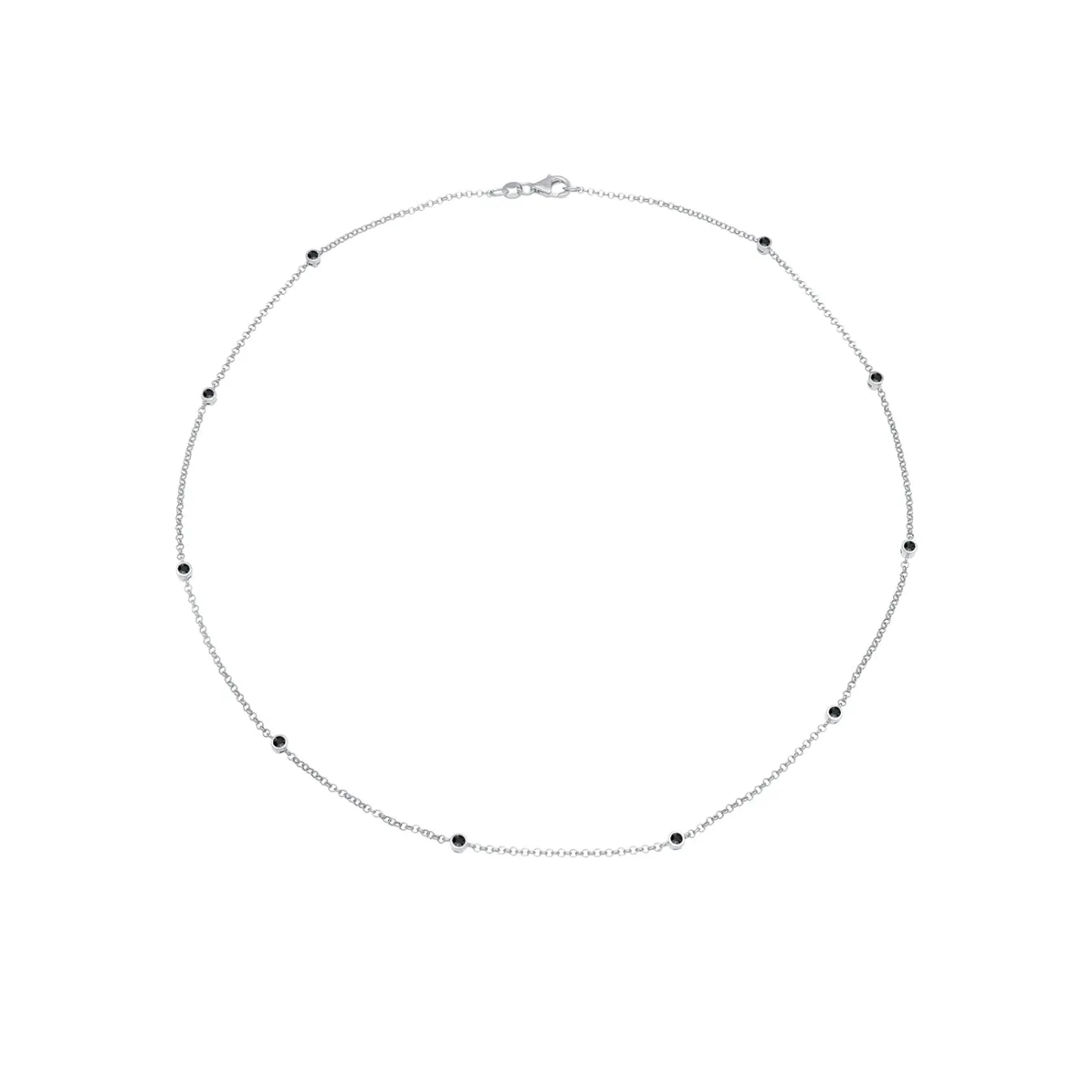 Elli "Halskette | Kristall (Schwarz)< Halsketten|Silber