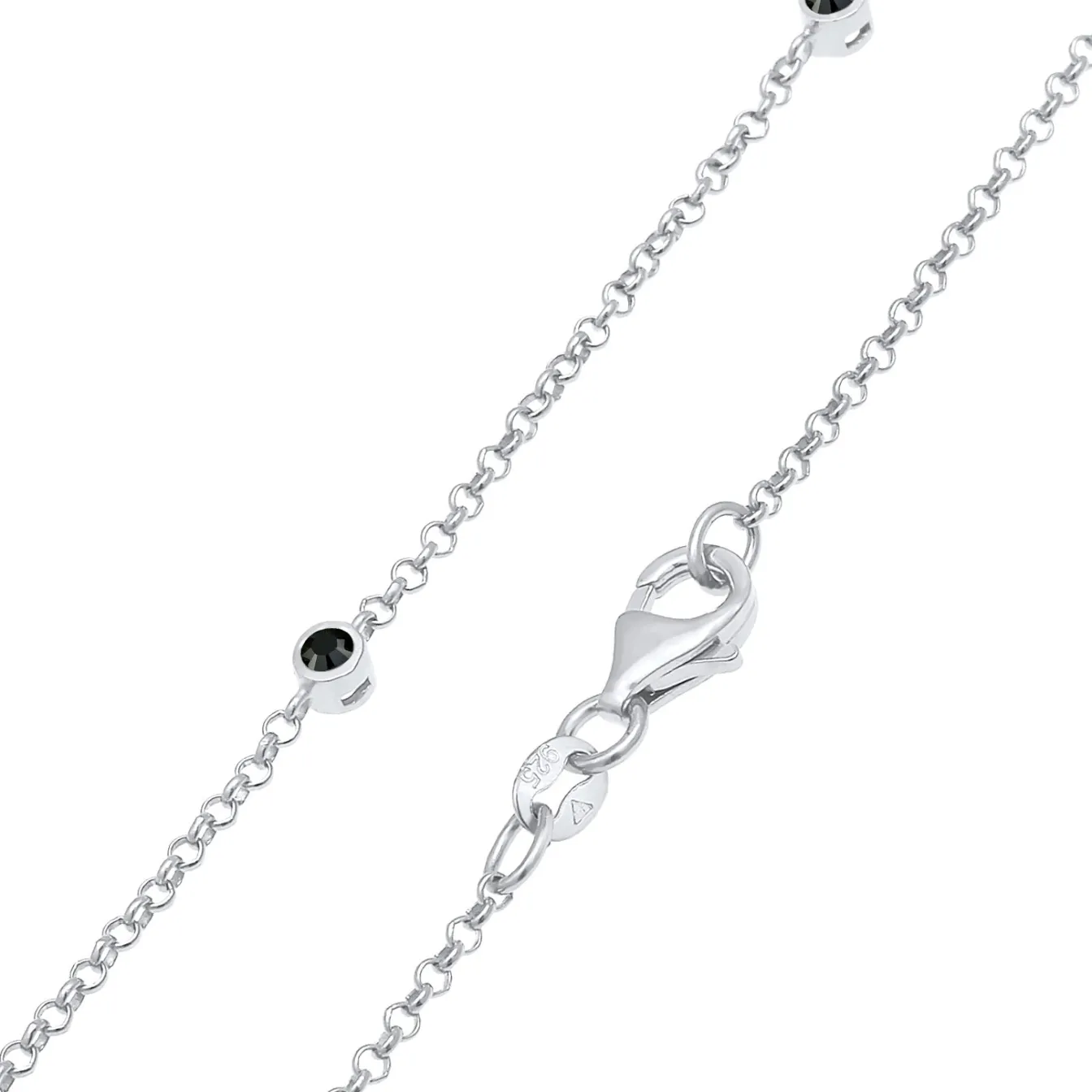 Elli "Halskette | Kristall (Schwarz)< Halsketten|Silber