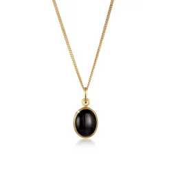 Elli "Halskette | Onyx (Schwarz)< Halsketten|Vergoldet