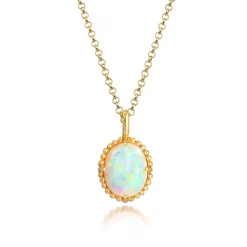 Elli "Halskette | Opal (Weiß)< Edelsteine|Halsketten