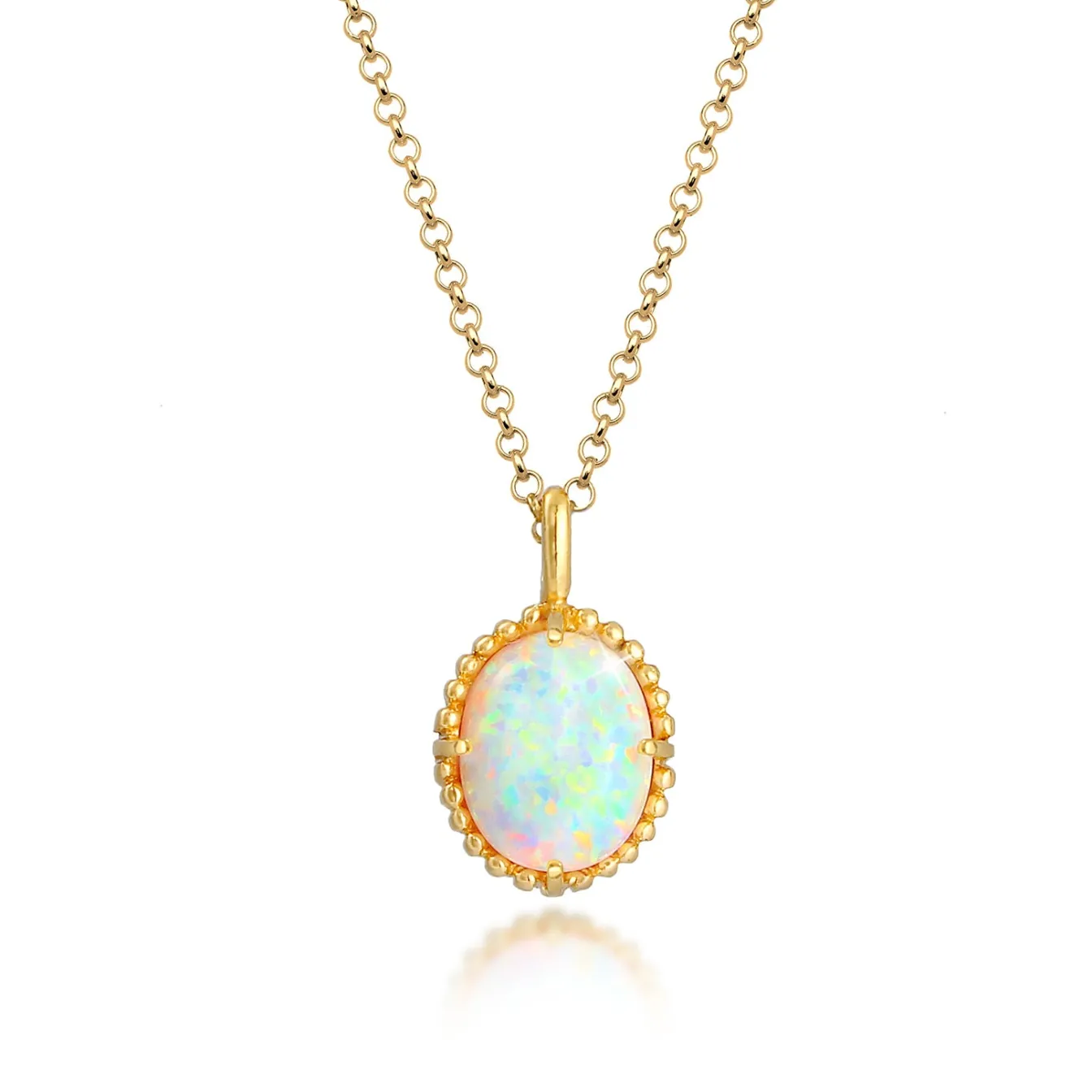 Elli "Halskette | Opal (Weiß)< Edelsteine|Halsketten