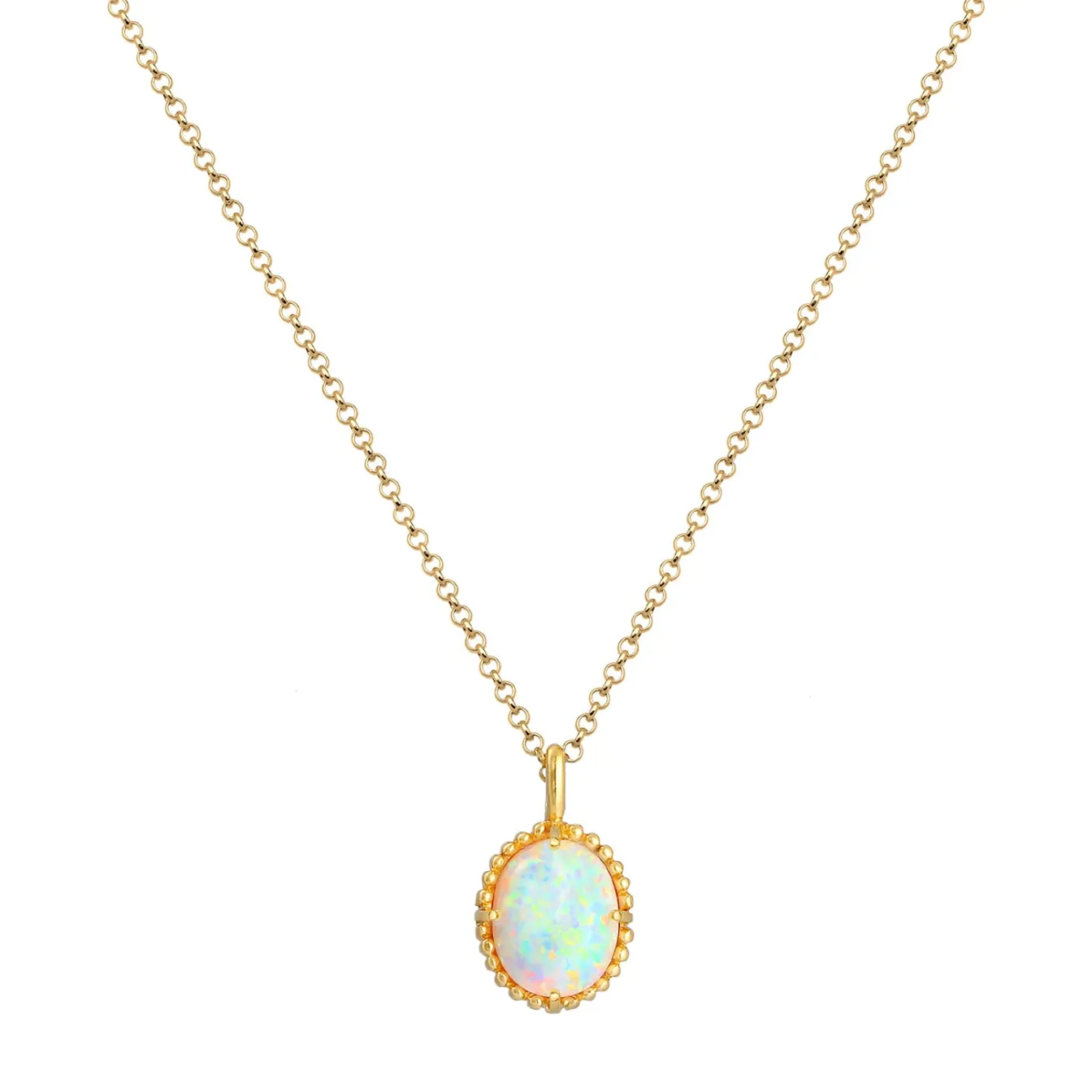 Elli "Halskette | Opal (Weiß)< Edelsteine|Halsketten