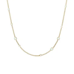Elli "Halskette | Opal (Weiß)< Roségold|Halsketten