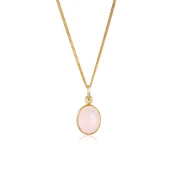 Elli "Halskette | Quarz (Rosa)< Halsketten|Vergoldet