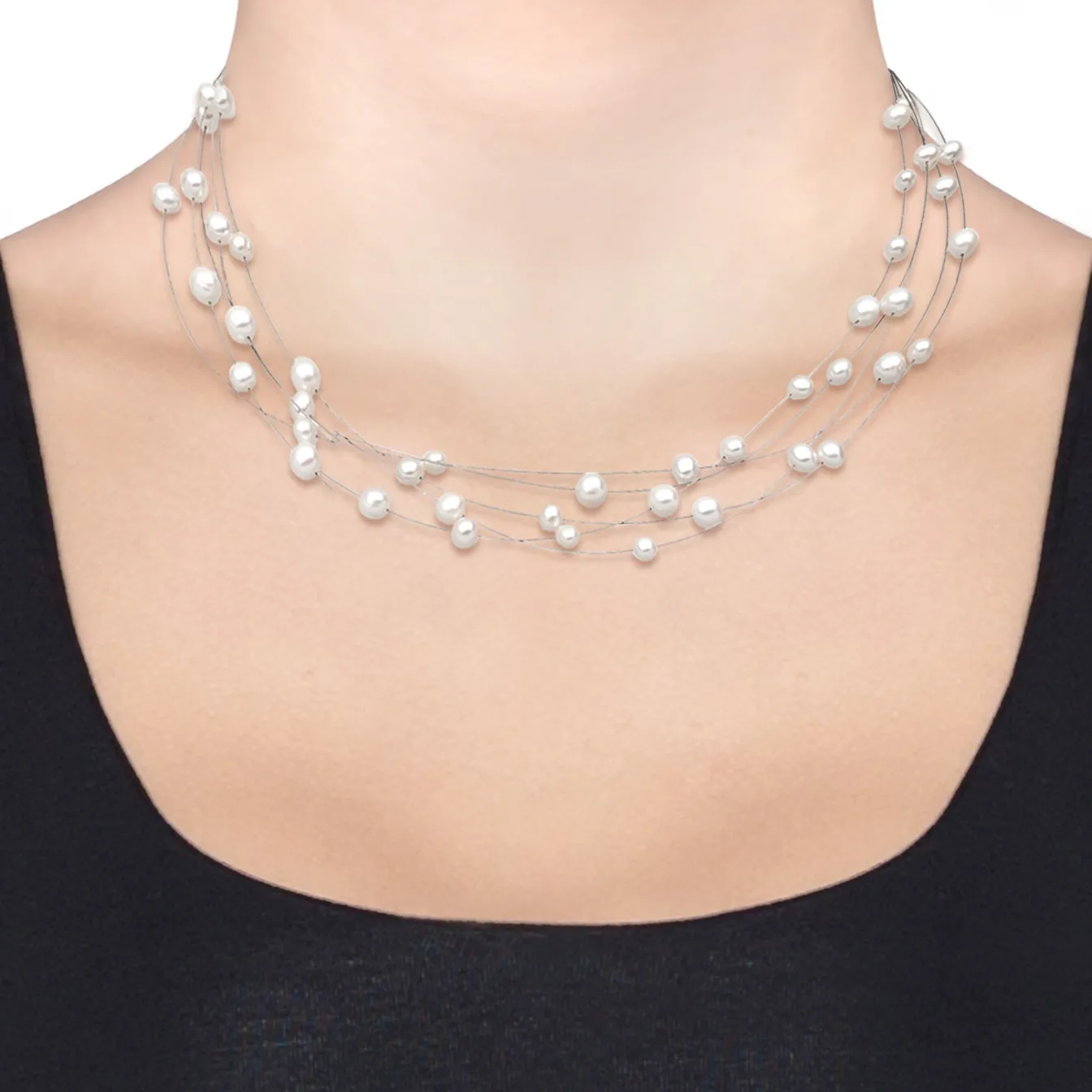 Elli "Halskette | Süßwasserperle< Hochzeit|Perlen