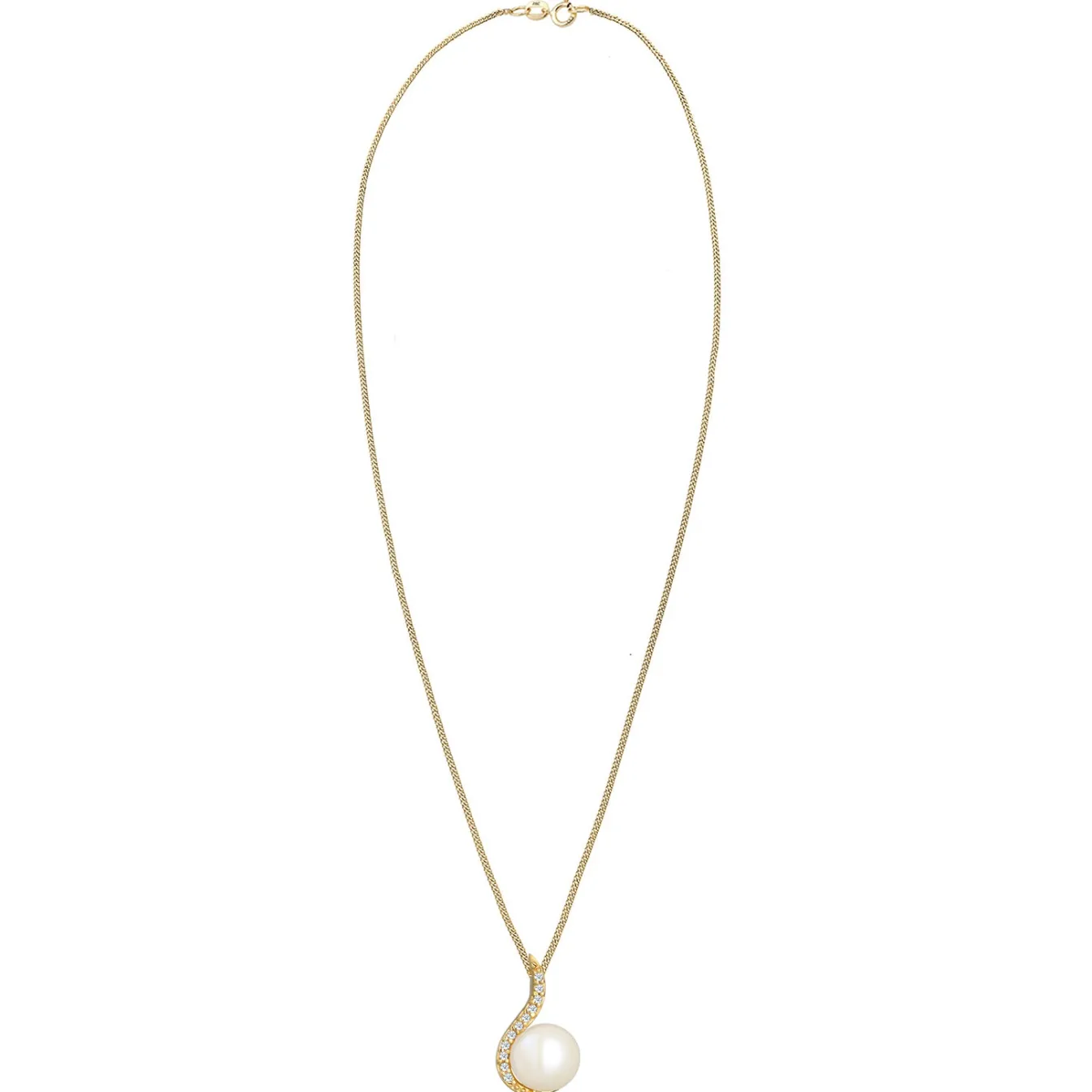 Elli "Halskette | Süßwasserperle, Diamant (, 0,055 ct)< Perlen|Halsketten
