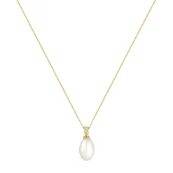 Elli "Halskette | Süßwasserperle, Diamant (, 0,05 ct)< Perlen|Halsketten