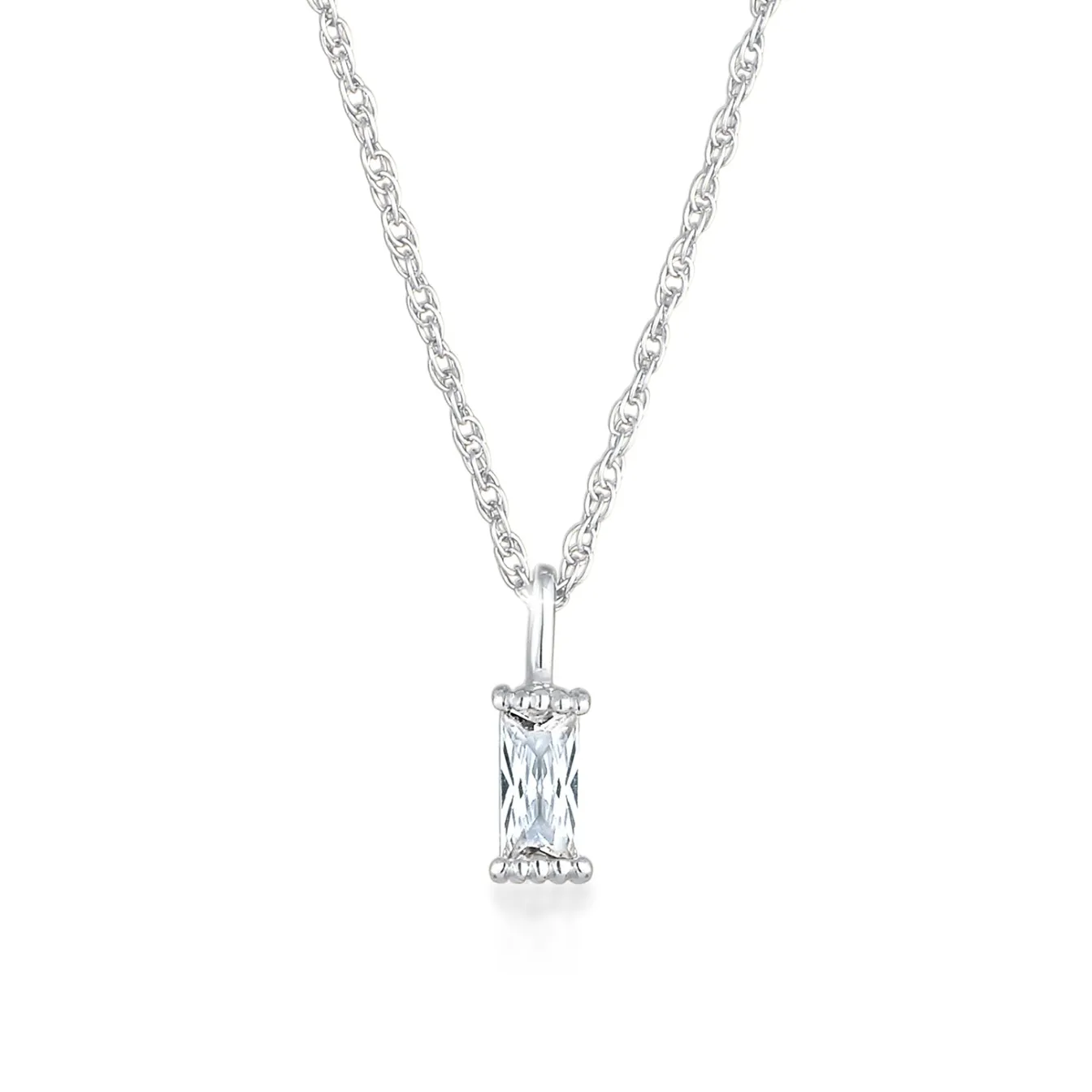 Elli "Halskette | Zirkonia (Weiß)< Halsketten|Silber