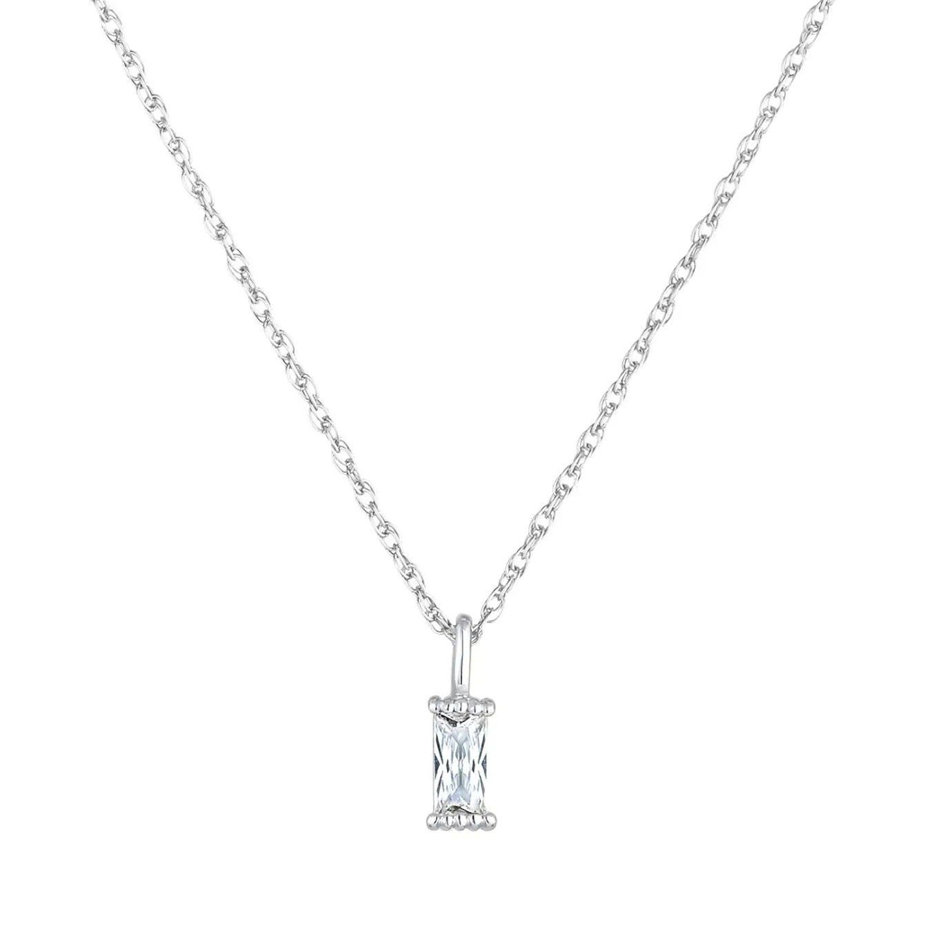 Elli "Halskette | Zirkonia (Weiß)< Halsketten|Silber