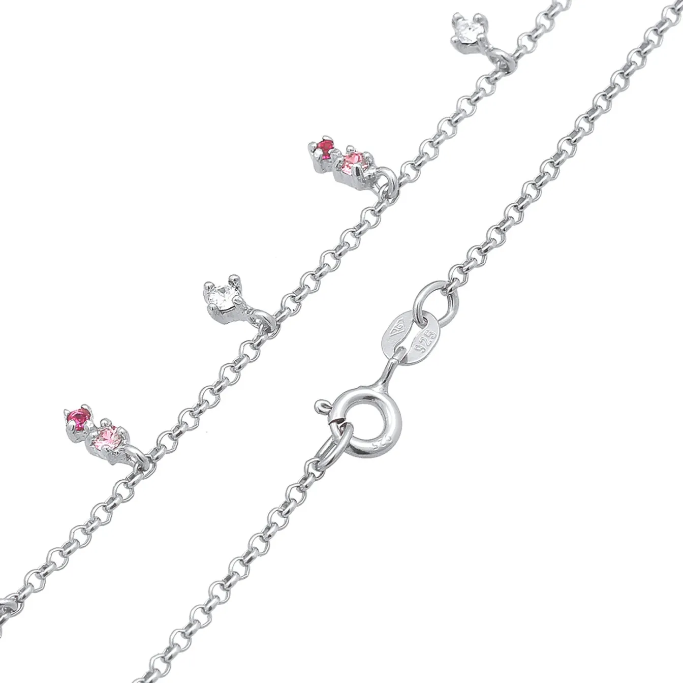 Elli "Halskette Anhänger | Kristalle (Rosa)< Halsketten|Silber