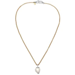 Elli "Halskette Anhänger Barock | Muschelkernperle< Vergoldet|Perlen