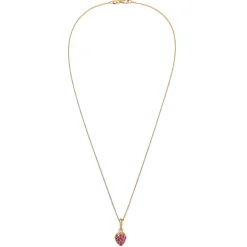 Elli "Halskette Anhänger Erdbeere | Glas Kristalle (Rosa)< Vergoldet|Halsketten