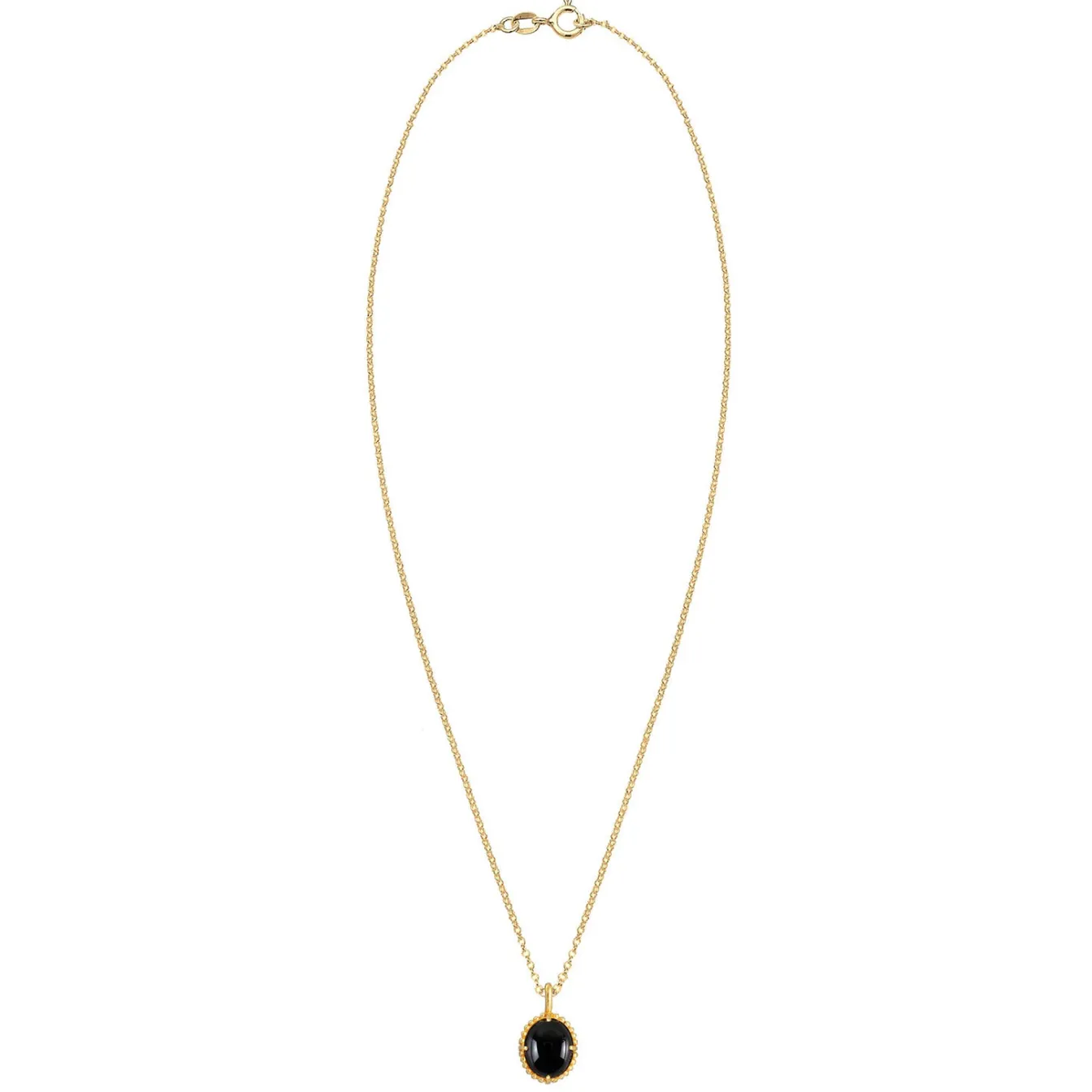 Elli "Halskette Anhänger Oval | Onyx (Schwarz)< Halsketten|Vergoldet