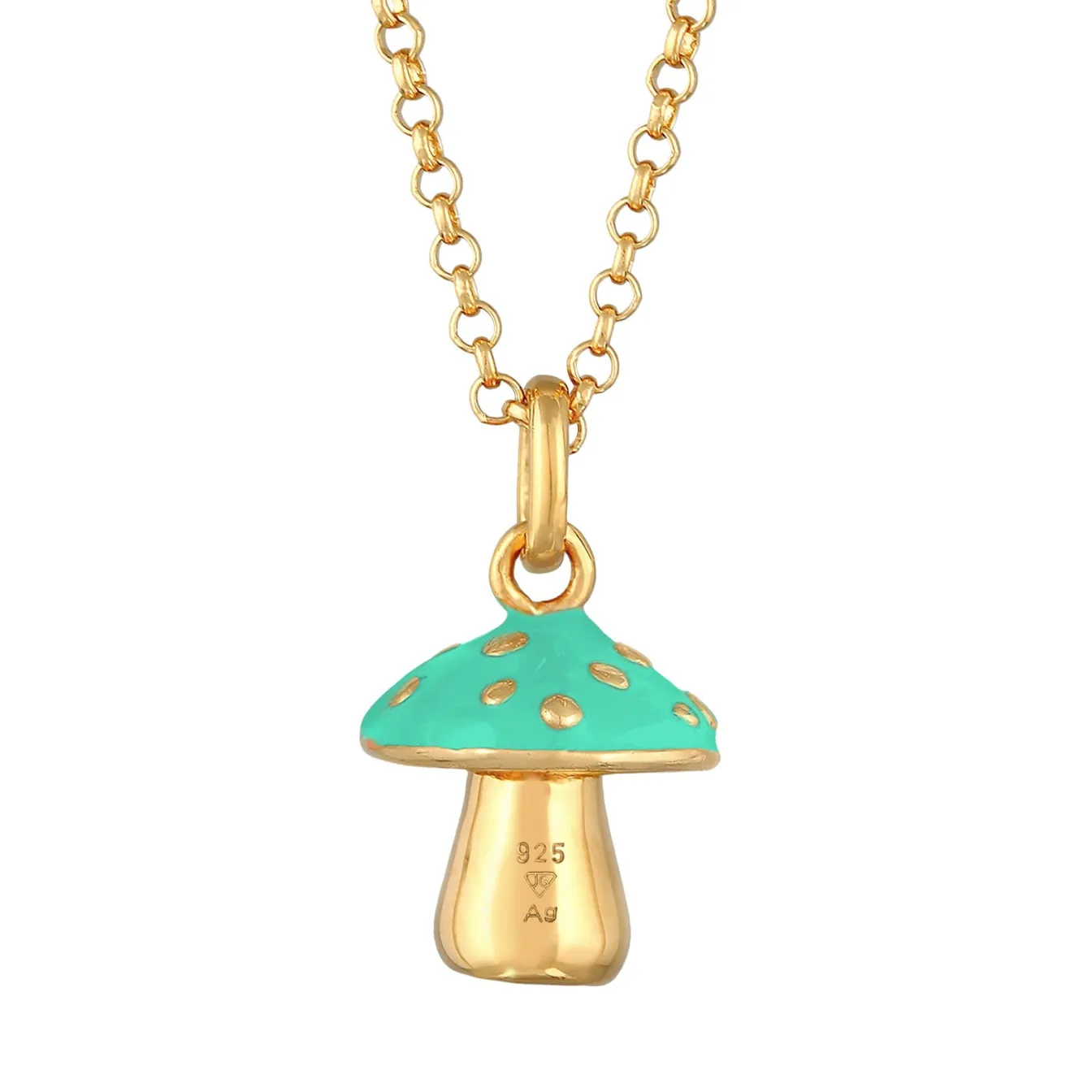 Elli "Halskette Anhänger Pilz | Emaille (Orange)< Symbol-schmuck|Halsketten