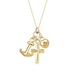 Elli "Halskette Anker Kreuz Herz< Symbol-schmuck|Herz-schmuck