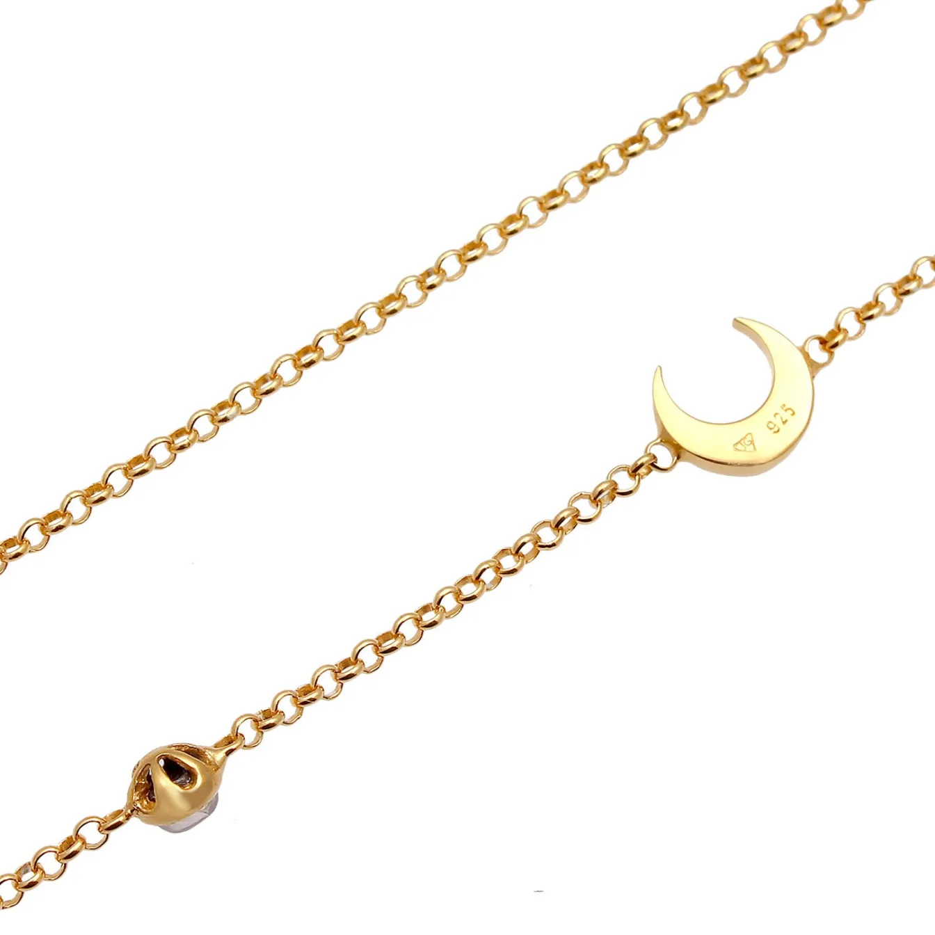Elli "Halskette Astro | Mondstein (Weiß)< Symbol-schmuck|Halsketten