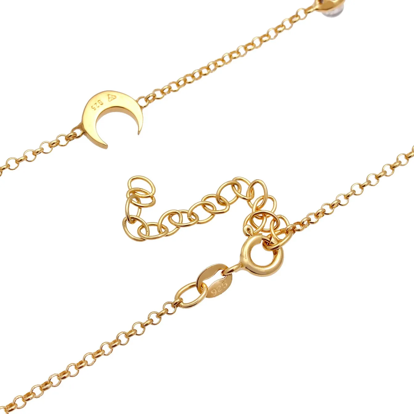 Elli "Halskette Astro | Mondstein (Weiß)< Symbol-schmuck|Halsketten