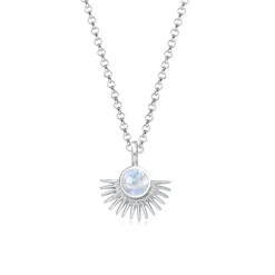 Elli "Halskette Astro | Mondstein (Weiß)< Silber|Symbol-schmuck
