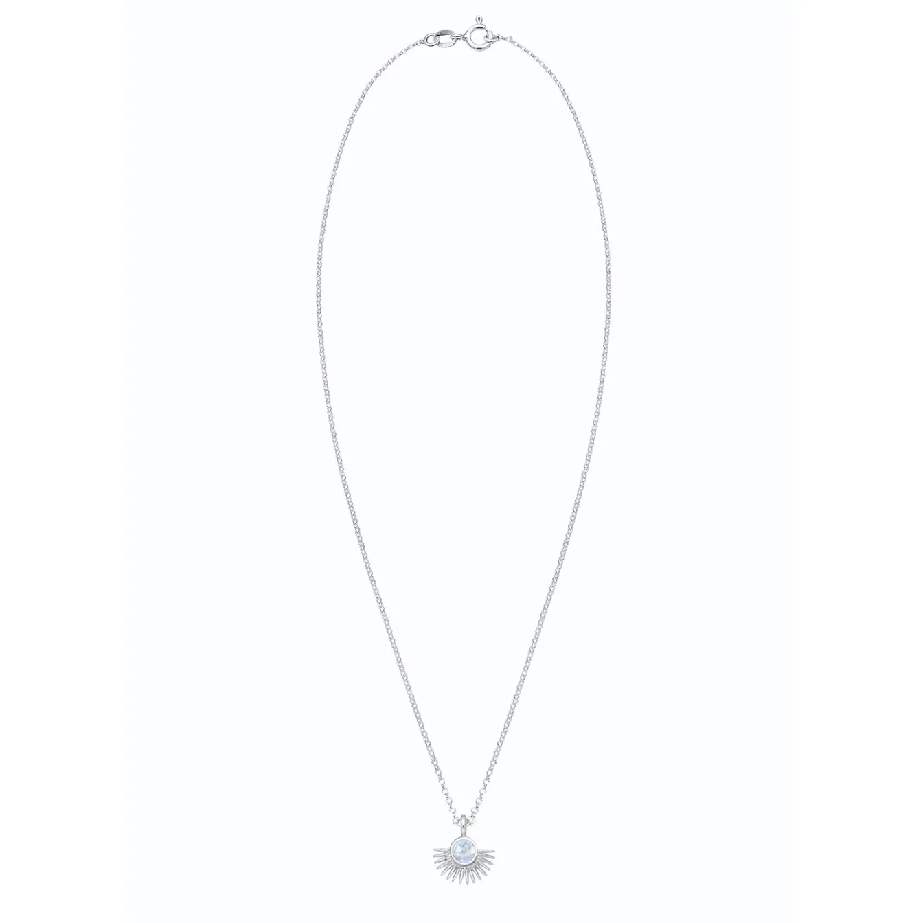 Elli "Halskette Astro | Mondstein (Weiß)< Silber|Symbol-schmuck