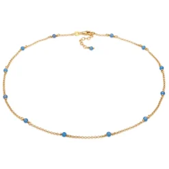 Elli "Halskette Beads | Achat (Blau)< Halsketten|Vergoldet
