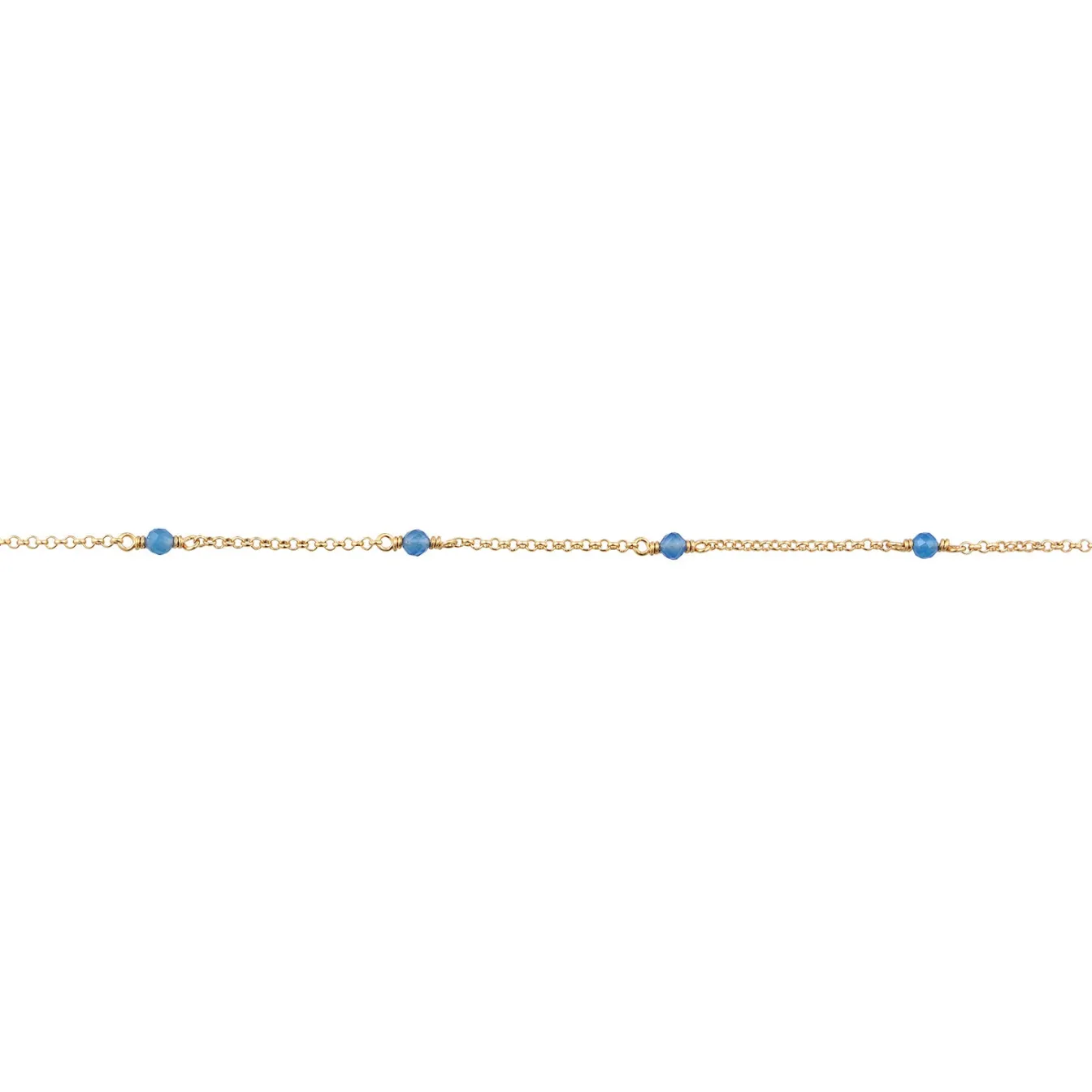 Elli "Halskette Beads | Achat (Blau)< Halsketten|Vergoldet