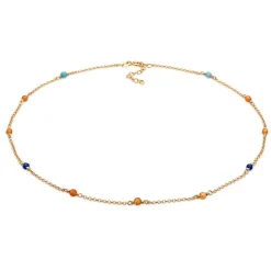 Elli "Halskette Beads | Achat (Bunt)< Halsketten|Vergoldet