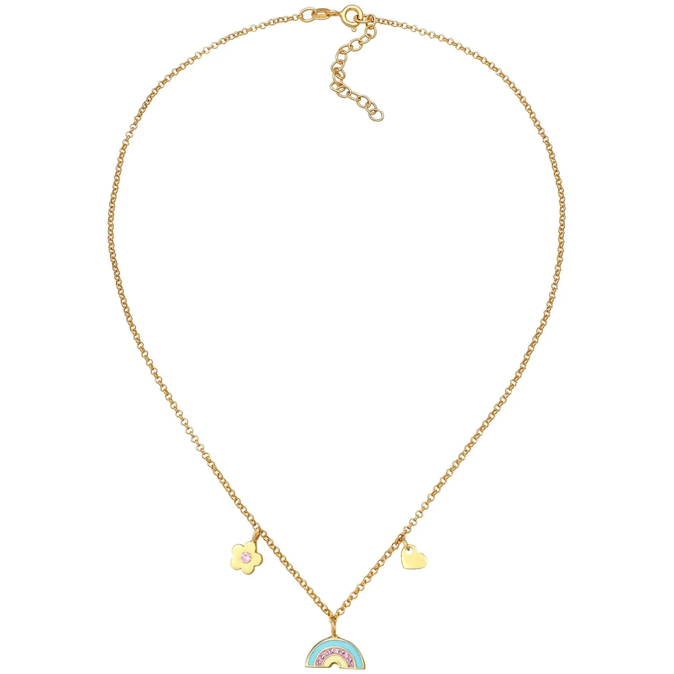 Elli "Halskette Blume | Kristall (Rosa)<Kinder Symbol-schmuck|Herz-schmuck