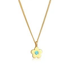 Elli "Halskette Blume | Kristall (Hellblau)<Kinder Symbol-schmuck|Kinderschmuck